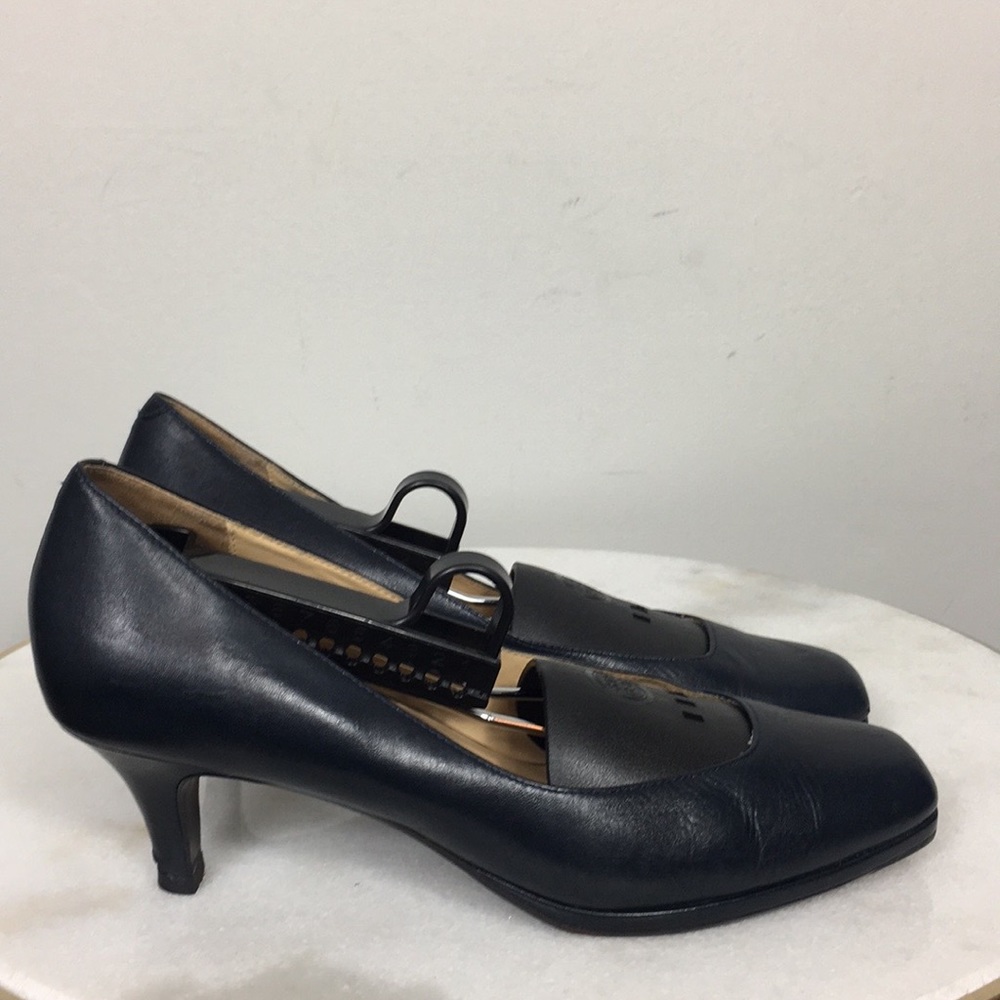 Cile Haan Nike Air Low Heel Navy Blue Pump Sz 9